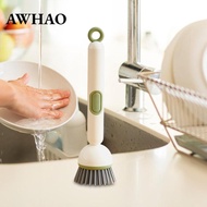 [AWHAO] Dish Brush Dishwashing Cleaning Scrubber Kitchen Dish Scrubber with Liquid Dispenser Multifu