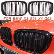 Gloss black Front Kidney Grille Slat Style Grill  For BMW X3 G01 X4 G02 For BMW X3 25i 28i For BMW X