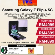 Samsung Galaxy Z Flip 4 5G Smartphone 8GB RAM + 128GB/256GB/512GB ROM 1 Year Samsung Malaysia Warranty