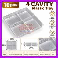 (10pcs) 4 CAVITY Plastic Tray