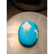BATU CINCIN FIRUS BIRU 18.60 CT Natural Blue  ARIZONA Turquoise Oval Cabochon Cut 21 X 16 X 7 MM STO