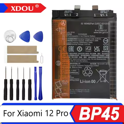 Brand New BP45 4600mAh Battery For Xiaomi Mi 12 Pro Phone Replacement Batteries + Tools