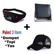promo murah sandal japit pria dan tas topi/paket sendal cowok tas selempang topi dompet