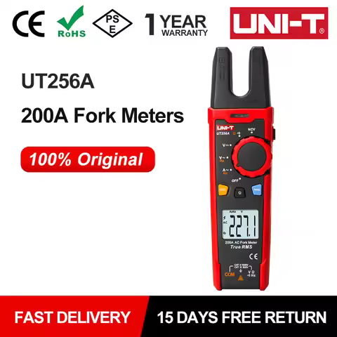 UNI-T Digital Clamp Meter UT256A True RMS Fork Meter AC Current Pliers Ammeter Voltmeter Capacitor F