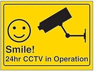 VSafety 6E065BA-SY Camera-24h CCTV in Operation Sign 300mm x 200mm Self Adhesive Vinyl