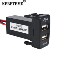 KEBETEME 12V~24V to 5V / 2.1A Dual USB Car Charger 2-Port USB 2.0 Vehicle Car Power Inverter Converter For TOYOTA Newes