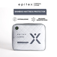 Epitex Bamboo Charcoal Fitted Mattress Protector | Mattress Case | Bed Protector | Antibacterial | Anti-mite