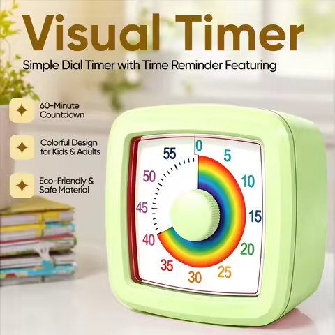 Student Visual Timer Self-discipline Tool 60-minute Countdown Digital Stopwatch for Homework Exercis