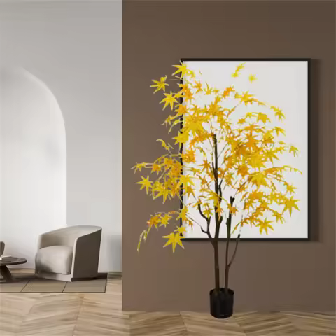 Autumn Maple Artificial Tree, 4Ft Autumn Artificial Maple Tree, Maple Tree Fall Decor with Black Nur
