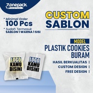 Sablon Plastik Cookies Buram | Sablon 1 Warna 1 Sisi Custom Free Desain