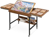 Becko US 2 in 1 Jigsaw Puzzle Table with 8 Sorting Trays, Foldaway & 3 Tilted Angle for Adjusted Hei