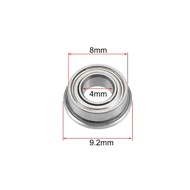 MF84ZZ Flange Ball Bearing, 4x8x3mm Shielded Chrome Bearings