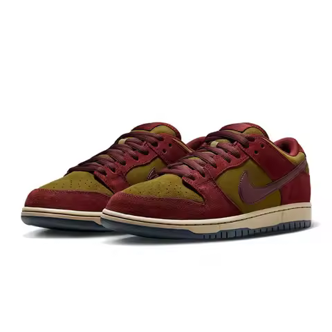 Nike Dunk SB Dunk Low Pro Dark TeamRed Burgundy Crush Versatile, Durable Low-Top Skate Shoes Unisex 