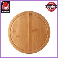 ☃ ✙✷ ♒ Eurochef Non Slip Bamboo Cutting Board Wooden Food Serving Tray Chopping Board Round Circle