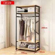 New Open Metal Hallstand Floor Hanger Walk-in Cloakroom Minimalist Thickened Storage Rack Multi-Func