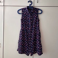 H&amp;M crane-patterned mini dress 有領背心短裙 [EUR36]