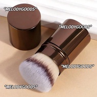 MELODG 1 PCS Retractable Makeup Brush, UItra-Soft Synthetic Hair Powder Brush, Fluffy Flat Angle Mak