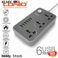 6 Slot USB Fast Charger Extension Charger Port Adapter LDNIO 3AC Power Socket (3.4A)