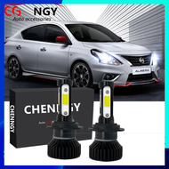 สำหรับ Nissan Almera N17 2013 2014 2015-2018 (ไฟหน้าหลอดไฟ) - V4 6000K ชุดหลอดไฟ LED เปลี่ยนหลอดฮาโล