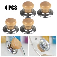 1/4 PCS Universal Solid Wood Pot Cover Handle Anti Scalding and High Temperature Resistant Handle Knob Kitchen Frying Pan Steam Pot Cooking Pot Cover Cooker