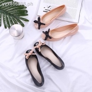 LEMON doll shoes for women△Summer shallow bowknot casual single shoes jelly women s shoes sweet and fresh square toe flat sof