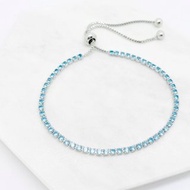 Edith & Jaz • 簡潔鋯石手鏈 - 海藍寶色