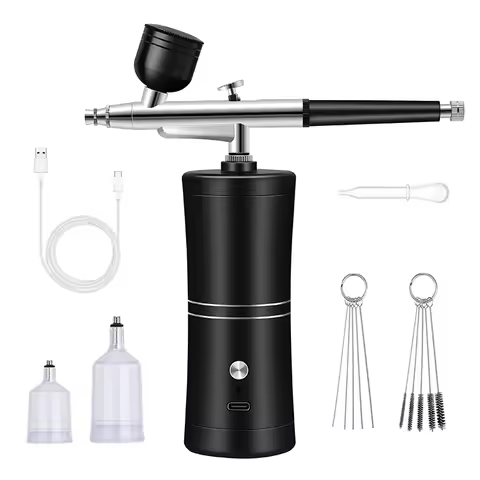 Portable Rechargeable Wireless Airbrush With Compressor Single Action Spray Gun For Face Beauty Nail