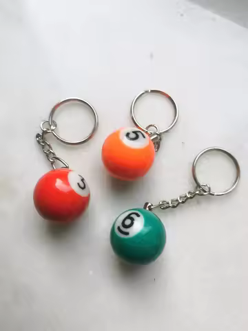 Pool ball 8 ball keychain|lucky bag purse charm| magic keyring|solids stripes eightball fun billard 
