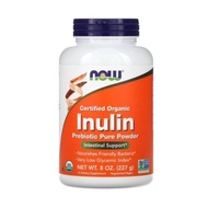 Certified Organic Inulin, Prebiotic Pure Powder, 8oz (227 g) Now Food