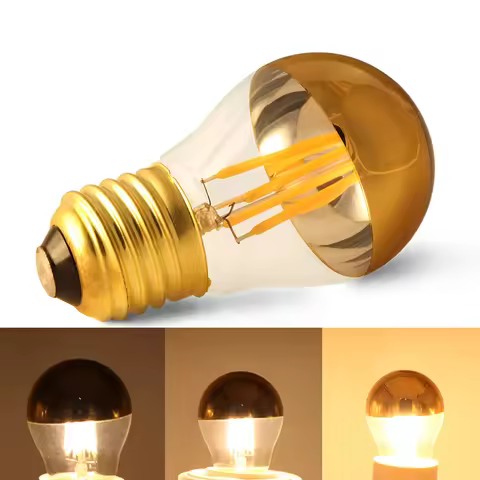 Decorative LED Filament Light Ampoule E27/E26 COB 4W 110V/220V Shadowless Candle Bulb G45 Half Golde