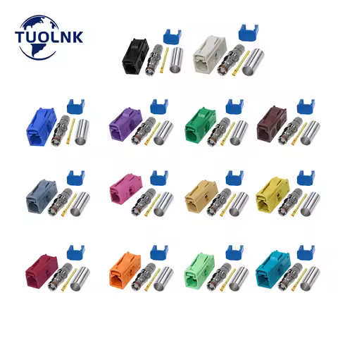 Fakra Crimp Connector for LMR195 RG58 RG142 RG400 Cable Car Radio FM GPS Antenna Fakra Adapter A B C