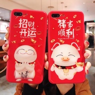 ❤ Oppo F9 Find X A3s Chinese New Year Lucky Cat Mirror Glass Phone case casing cover❤