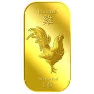 999.9 Pure Gold | 1g Golden Rooster Gold Bar