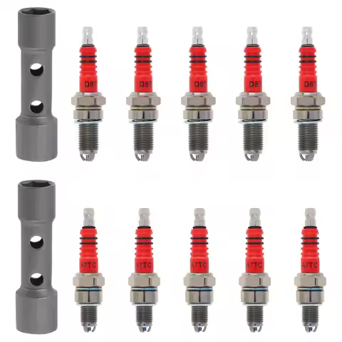 5pcs A7TC D8TC 3 Electrode High Performance Spark Plug for Motorcycle ATV Scooter Pit Dirt Bike Quad