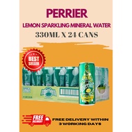 Perrier Lemon Sparkling Mineral Water 330ml x 24 Cans