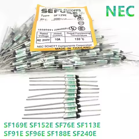 100-200PCS SF169E 172C TF 172 SEFUSE Cutoffs Thermal Fuse 10A 250V Assortment Kit SF152E SF76E SF113