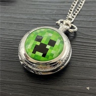 我的世界怀表苦力怕卡通复古石英表学生个礼物电子表男女项链表My World Pocket Watch coolie afraid of cartoon retro quartz万物馆shipotian