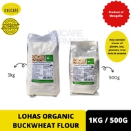 LOHAS ORGANIC BUCKWHEAT FLOUR (500G/1KG). Non GMO, High fiber, High protein, Gluten free