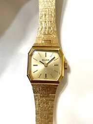 真品瑞士BULOVA寶路華18K黃金手上鍊女腕錶