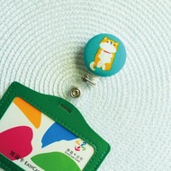 Lovely日本布【柴犬伸縮扣環 +卡套】悠遊卡、證件套【仰睡橘柴】