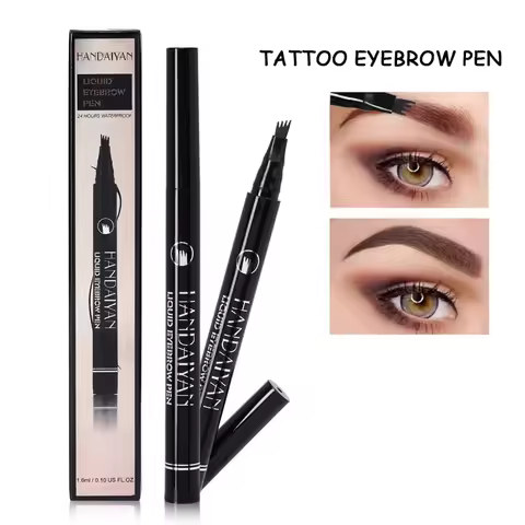 Eyebrow Pencil 4 Tip Microblade Eyebrow Pen Smudge-Proof Brow Pen Waterproof Eyebrow Pencil Long-Las