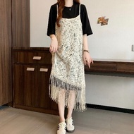 HANLUOGE | Đầm Voan Boho Không Quai Có Rơi