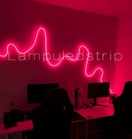 BISA COD LAMPU LED Motif Detak Jantung 220V Sudah Termasuk Soket Warna Biru Ungu Pink Iceblue  Merah