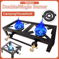 Dual Burner Gas Stove Cast Iron Furnace Stove Gas Range Single/Double Burner for Home Hiking Camping
