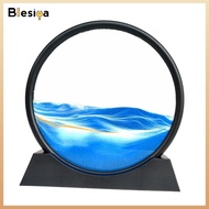 Blesiya Moving Sands Art Picture Round Glass Flowing Sand Quicksand Painting Art