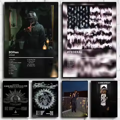 Rapper S-SINN6R Album Poster PP Wall Decor Posters Celebrity Art Prints Aesthetic Wall Art Bedroom O