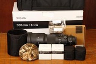 【售】: SIGMA 500mm F4 DG OS HSM Sport for canon水貨近全新含1.4X+2.0X