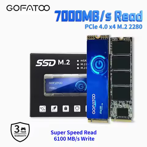 GOFATOO M.2 NVMe PCIe4.0 x4 2280 SSD Up to 7000MB/s Internal Drive 512GB 1TB 2TB Laptop Desktop PS5 