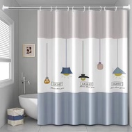แบบตะขอไม่มีติดตั้งง่ายเจาะผ้ากันน้ำห้องน้ำผ้าม่านหน้าต่างประตู PEVA กันเชื้อราผ้าม่านอาบน้ำ (ไม่แกนแขวน)