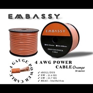 Embassy 4 AWG Power Cable Orange Speaker Cable, 30 meters